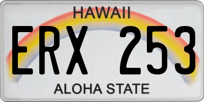 HI license plate ERX253