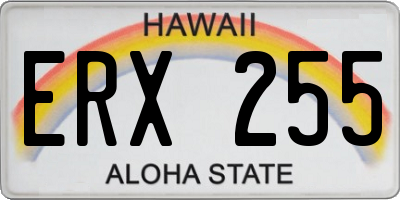 HI license plate ERX255