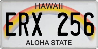HI license plate ERX256