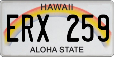 HI license plate ERX259
