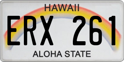 HI license plate ERX261
