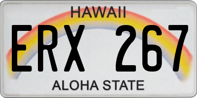 HI license plate ERX267