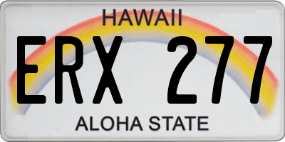 HI license plate ERX277