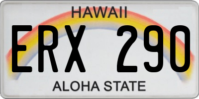 HI license plate ERX290