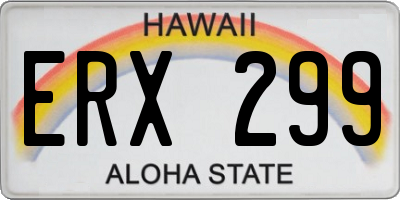 HI license plate ERX299