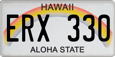 HI license plate ERX330