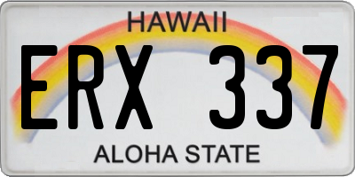 HI license plate ERX337