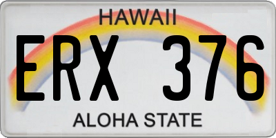 HI license plate ERX376