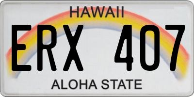 HI license plate ERX407