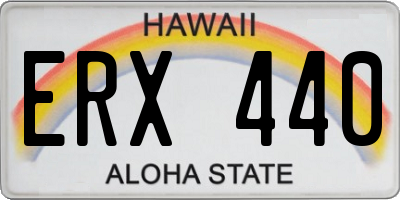 HI license plate ERX440