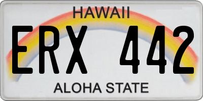 HI license plate ERX442