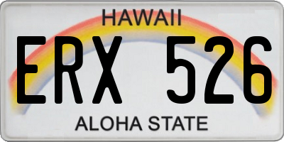 HI license plate ERX526