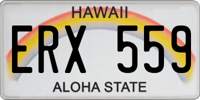 HI license plate ERX559