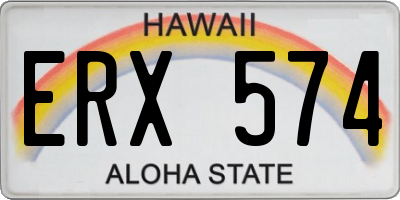 HI license plate ERX574