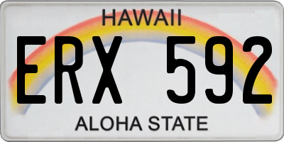 HI license plate ERX592