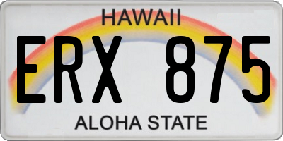 HI license plate ERX875