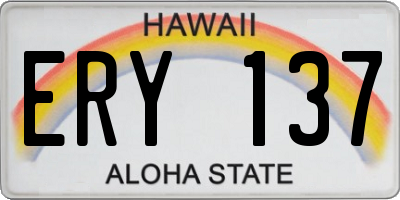 HI license plate ERY137