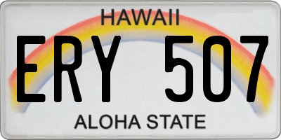 HI license plate ERY507