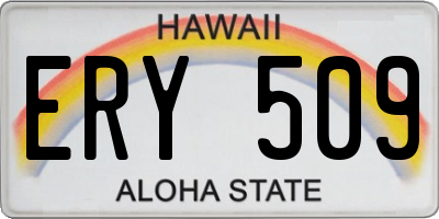 HI license plate ERY509