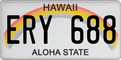 HI license plate ERY688
