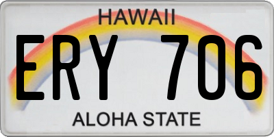 HI license plate ERY706