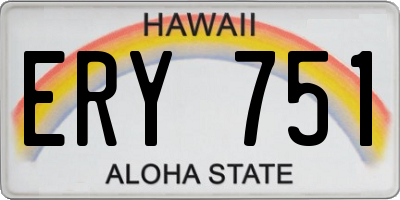 HI license plate ERY751