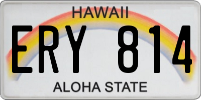 HI license plate ERY814