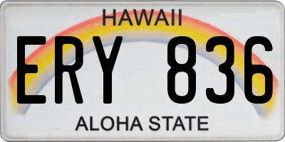 HI license plate ERY836