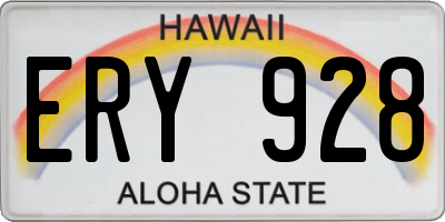 HI license plate ERY928