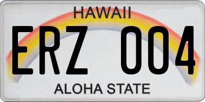 HI license plate ERZ004