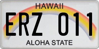 HI license plate ERZ011