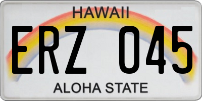 HI license plate ERZ045