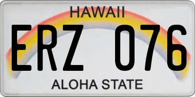 HI license plate ERZ076