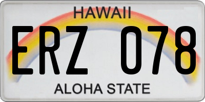 HI license plate ERZ078