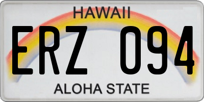 HI license plate ERZ094