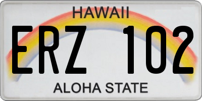 HI license plate ERZ102