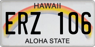 HI license plate ERZ106