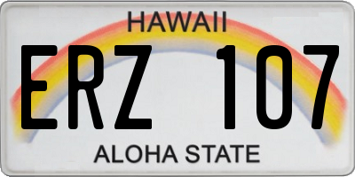HI license plate ERZ107