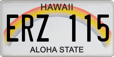 HI license plate ERZ115