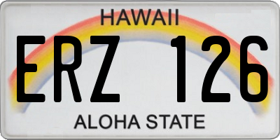 HI license plate ERZ126