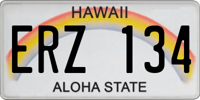HI license plate ERZ134