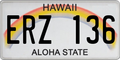 HI license plate ERZ136