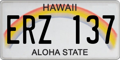 HI license plate ERZ137