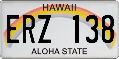 HI license plate ERZ138