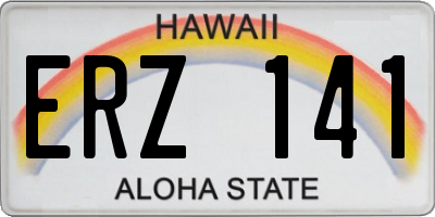 HI license plate ERZ141