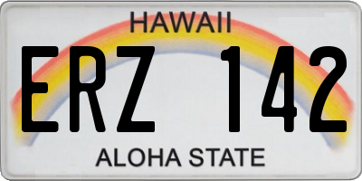 HI license plate ERZ142