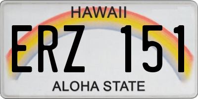 HI license plate ERZ151