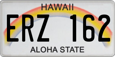 HI license plate ERZ162