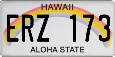 HI license plate ERZ173
