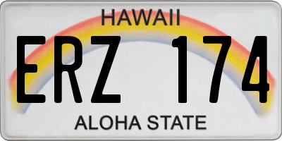 HI license plate ERZ174